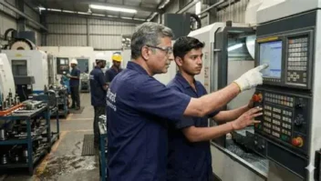 An older technician training a young new employee.